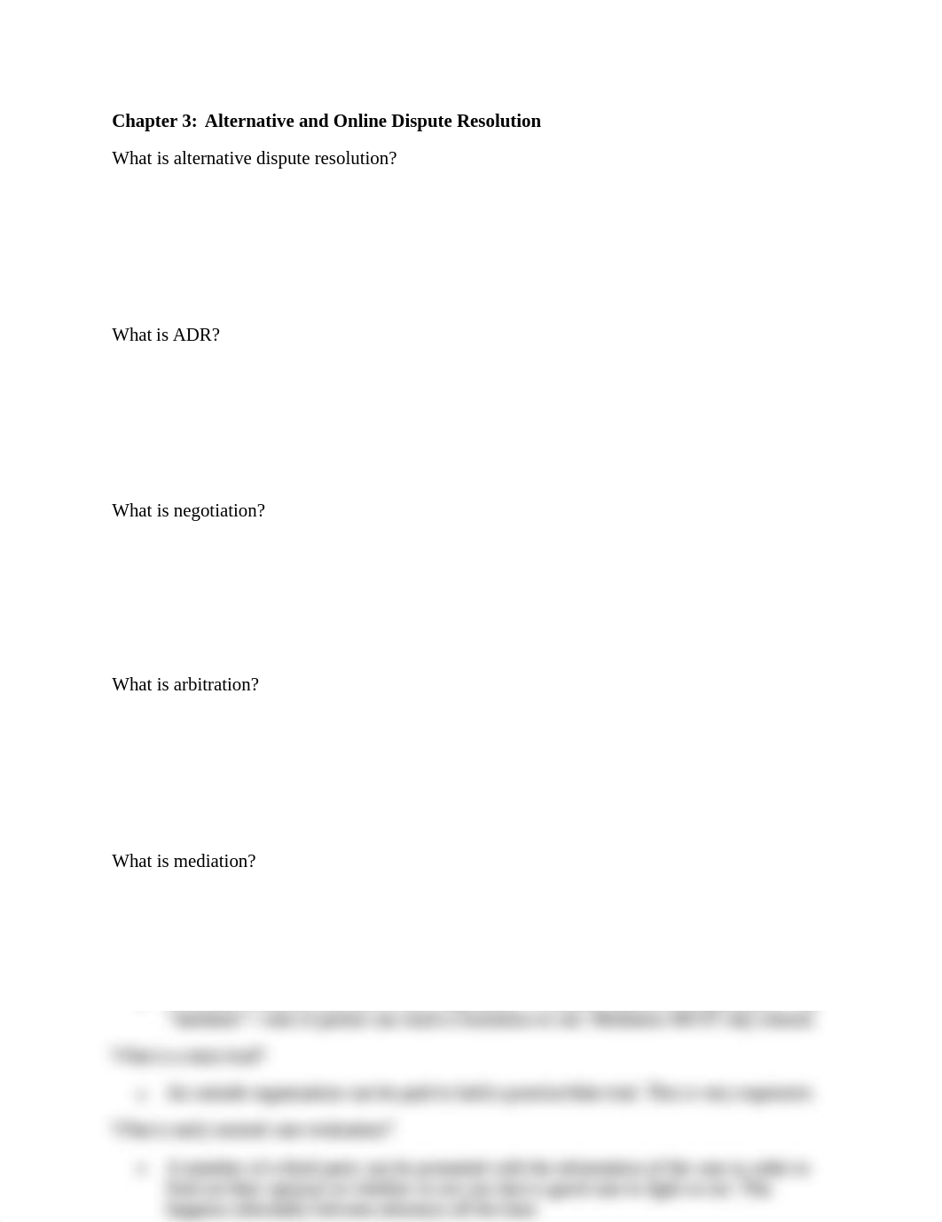 Chapter 3 Study Guide, Alternative and Online Dispute Resolution_dna5nmydkmn_page1