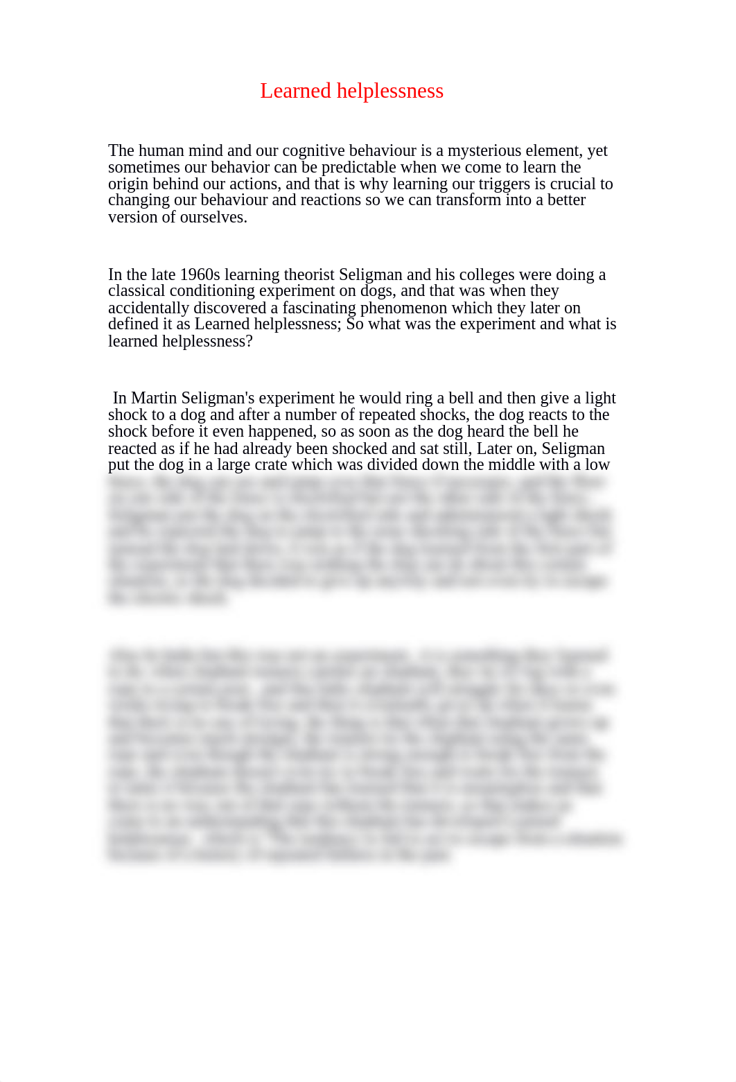 Psy 102 unit 2 Learned helplessness.docx_dna6z4tvn2k_page1