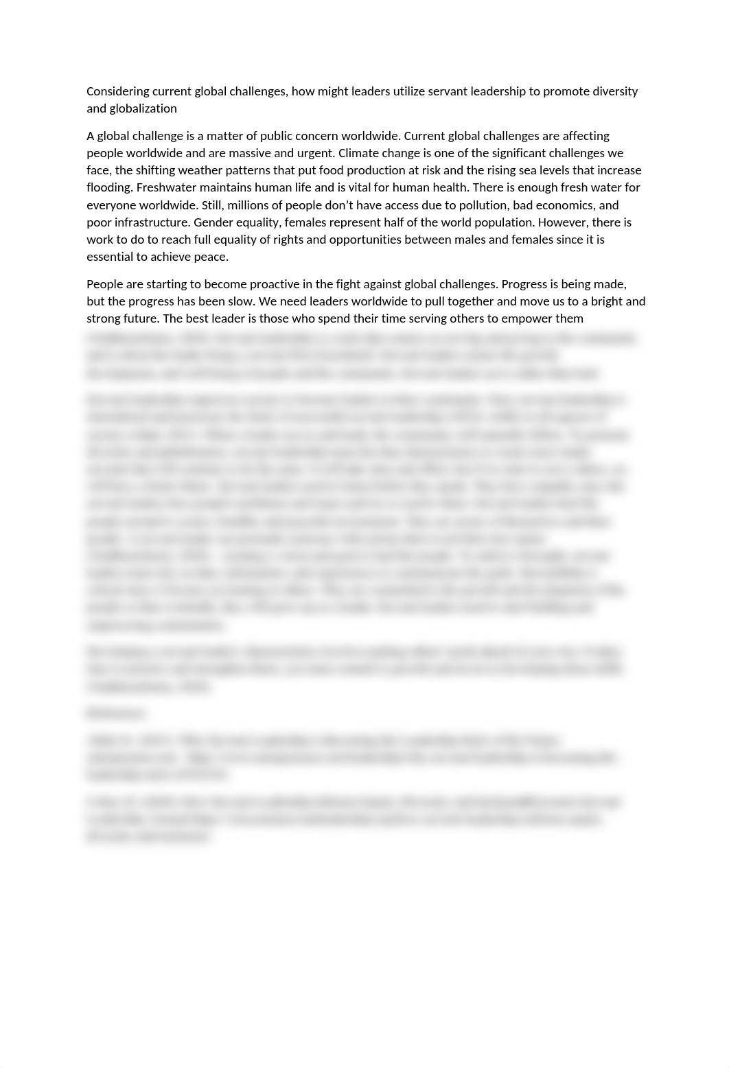 Considering current global challenges, how might leaders utilize servant leadership to promote diver_dnan8kw367q_page1