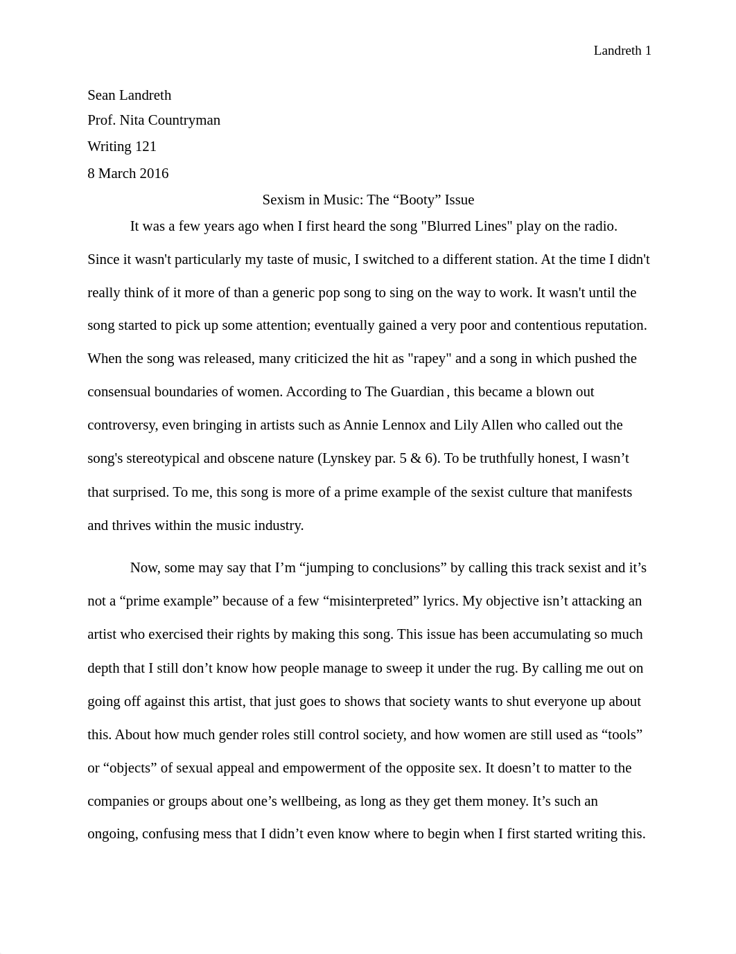 [Writing 121 Essay Assignment] Sexism in Music.docx_dnaxlpzh6x8_page1