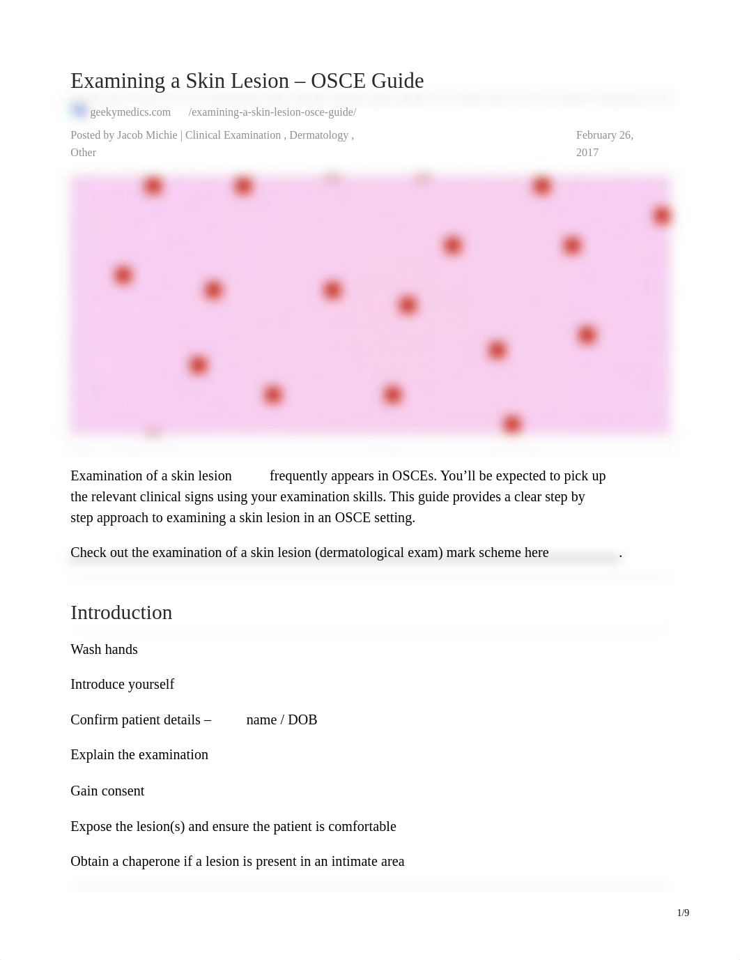 DERM Examining a Skin Lesion  OSCE Guide (1).pdf_dnbcbouuedn_page1