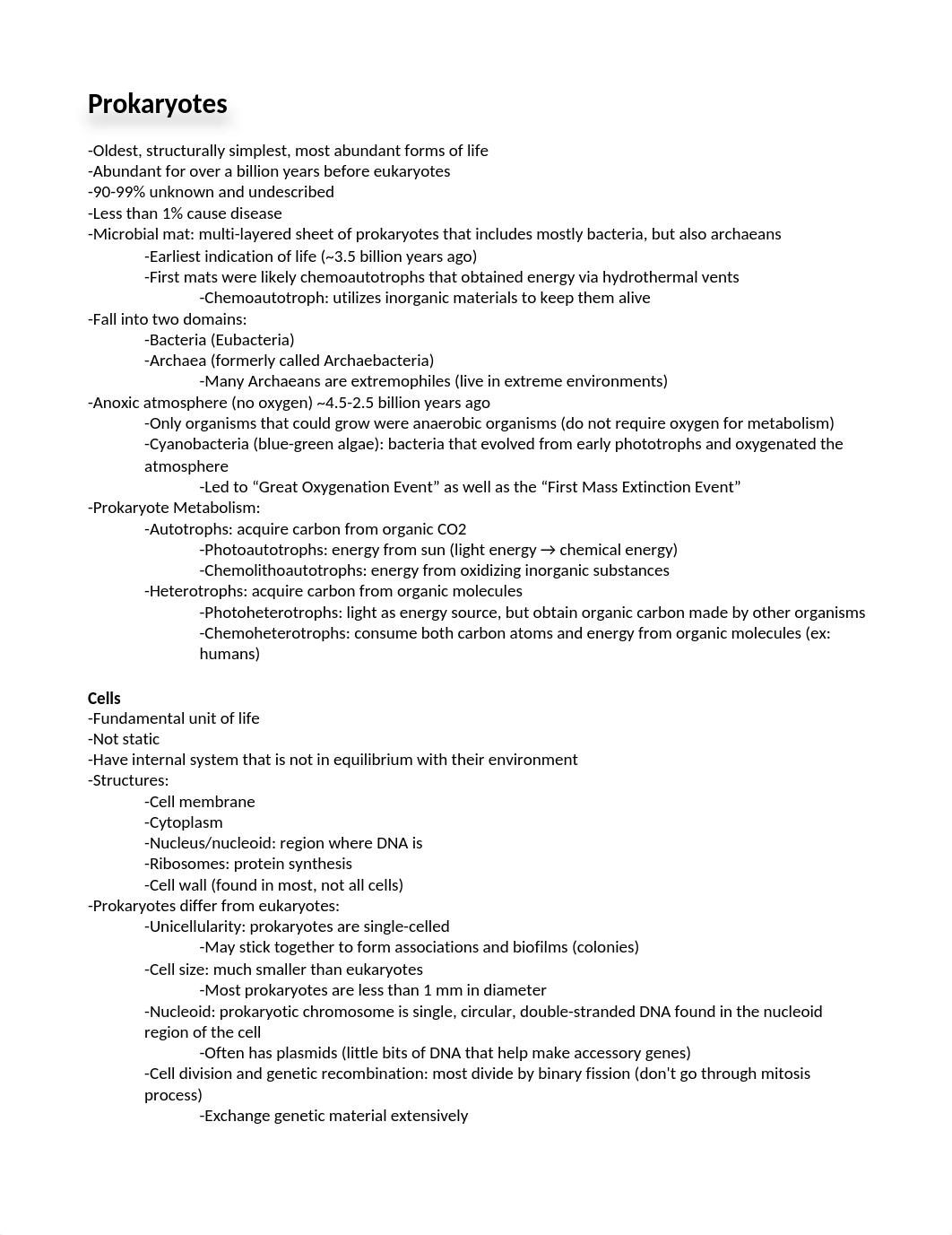 BIO 112 prokaryotes protists fungi and plants notes.odt_dnc95xpa0ne_page1