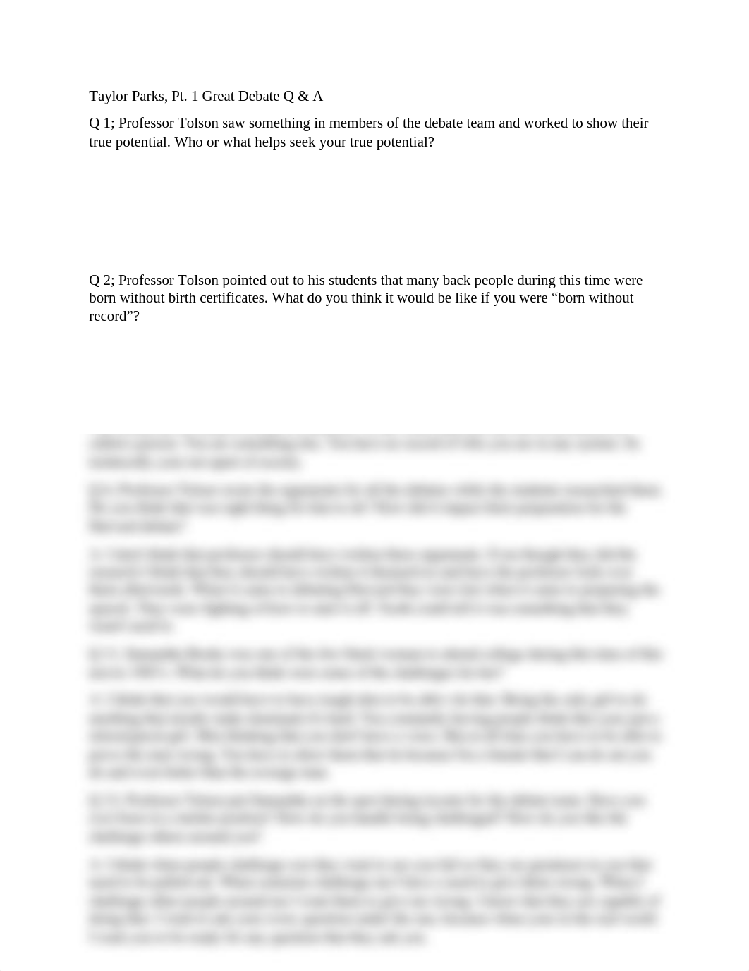 Taylor Parks Pt. 1 Great Debate Q & A (1).docx_dncstt0zc32_page1