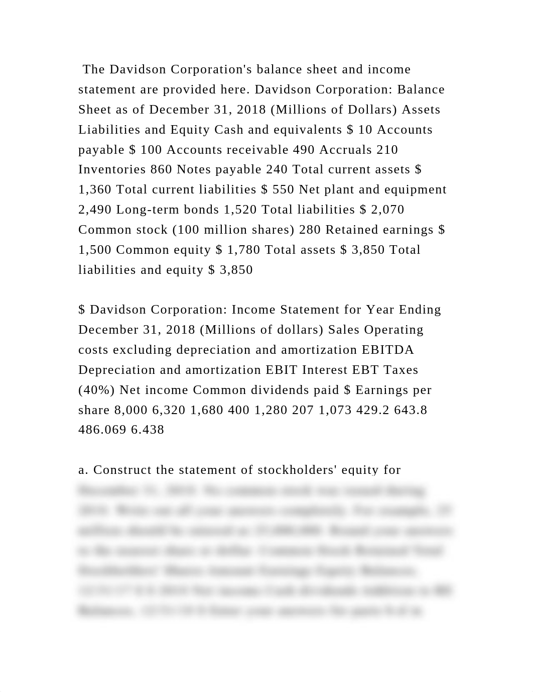 The Davidson Corporations balance sheet and income statement are pro.docx_dncunhuwpw5_page2