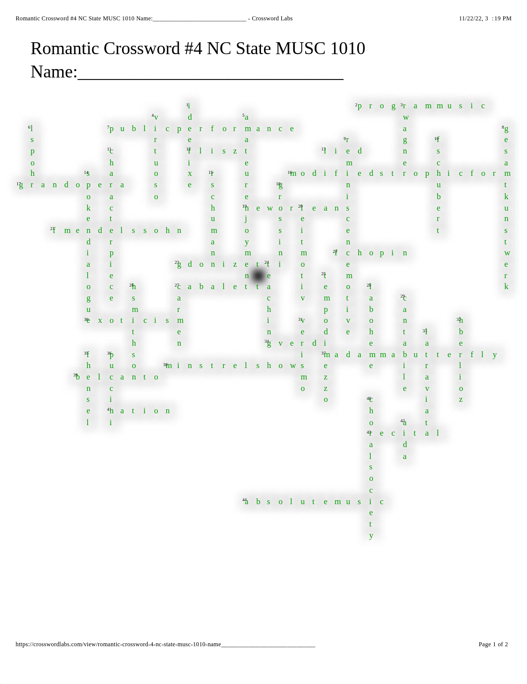 Romantic Crossword #4 NC State MUSC 1010 Name:______________________________ - Crossword Labs.pdf_dnczmgvduba_page1