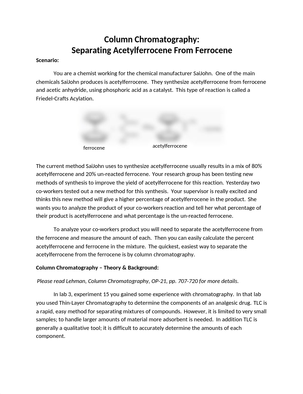 Lab 6  Column Chromatography -- acetylferrocene_ferrocene mix_dndlsx7lmua_page1