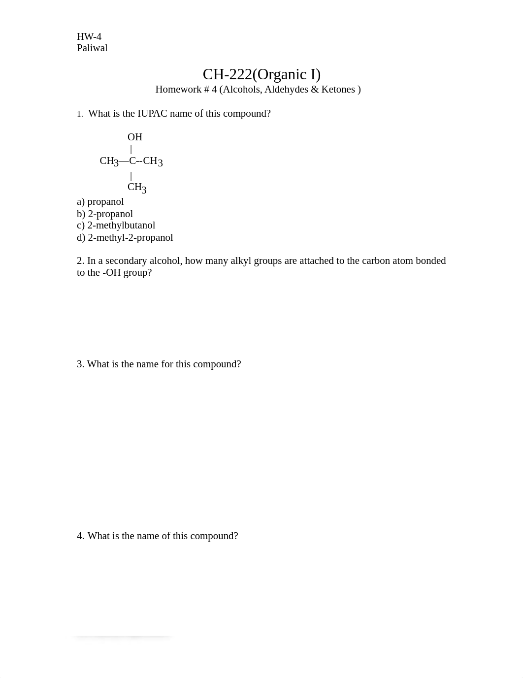 Home Work # 4 (Alcohols, aldehydes)-A_dneqthxd5ec_page1