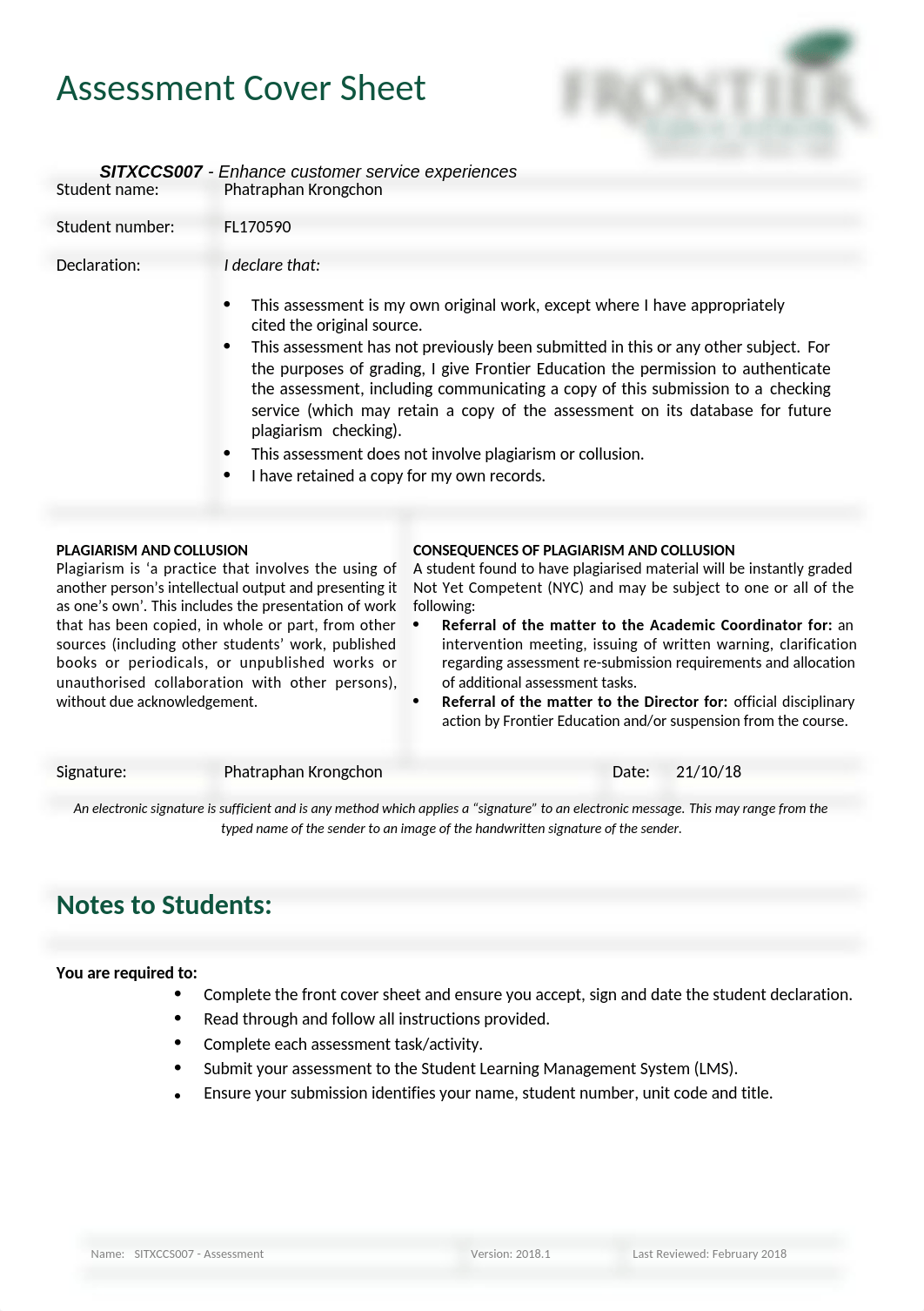 KRONGCHON Phatraphan SITXCCS007 Assessment Revised.docx_dnfvo5w2el8_page1