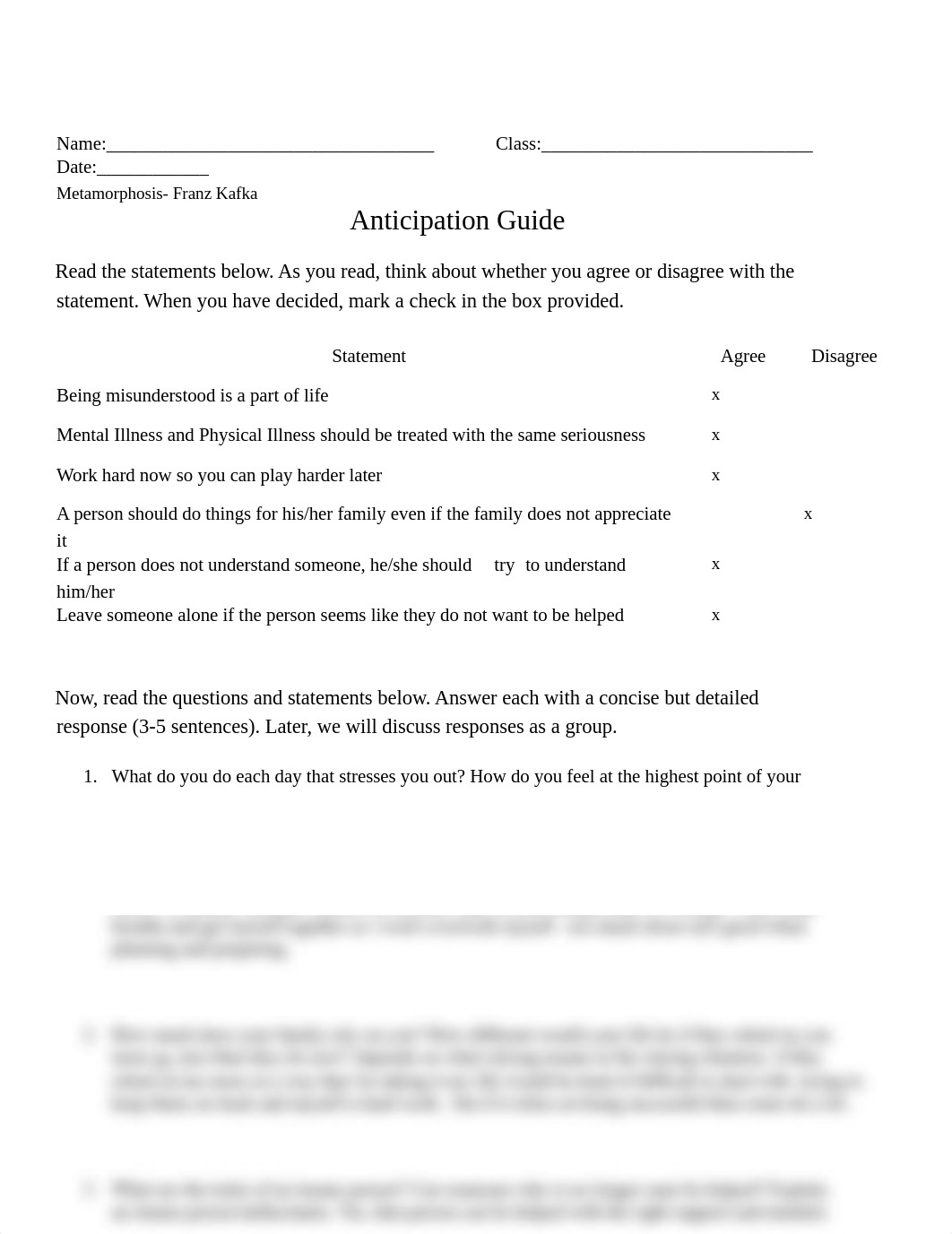 MIKYLA BROWDER - Anticipation Guide The Metamorphosis by Franz Kafka - 6856870.docx_dngminl4h68_page1