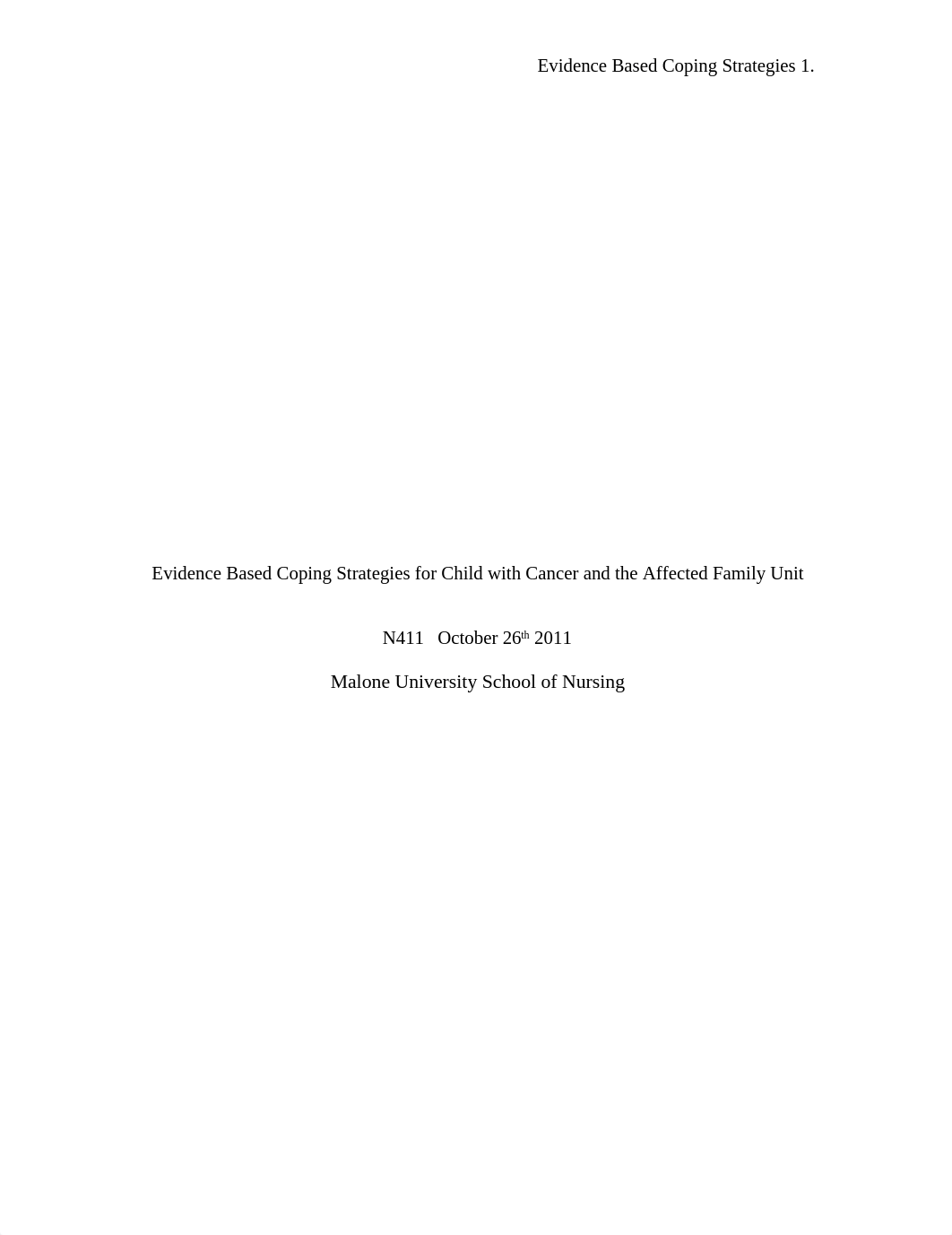 Evidence Based Coping Strategies for Child with Cancer and the Affected Family Unit - Paper_dngppse5mbr_page1