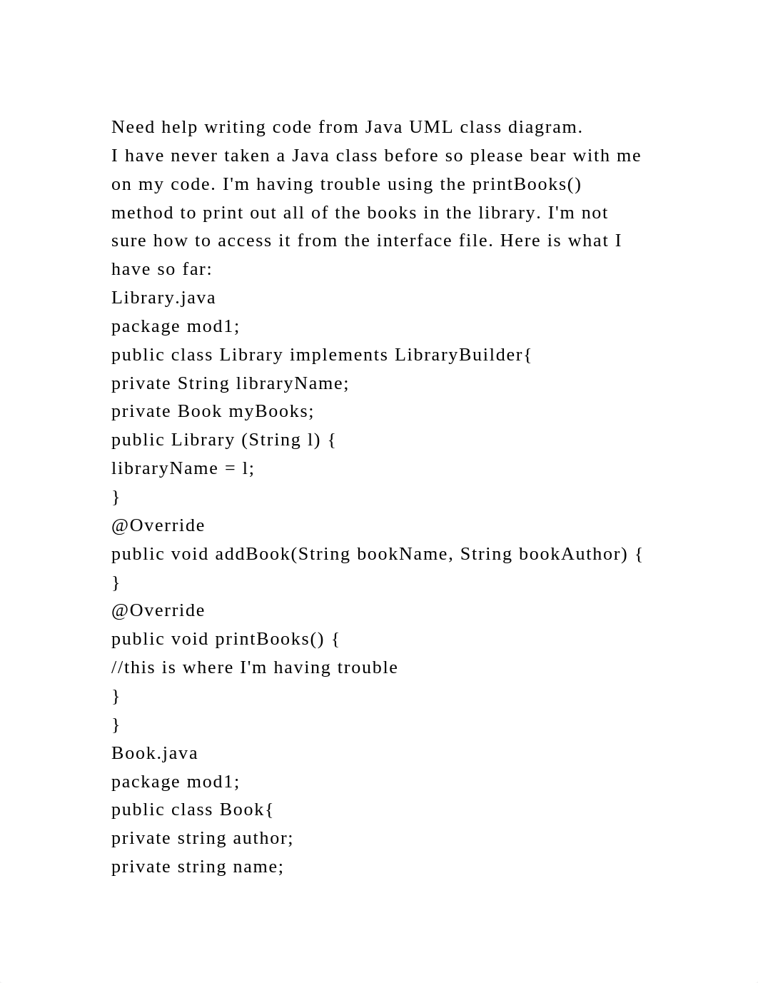 Need help writing code from Java UML class diagram.I have never ta.docx_dngvqxastfo_page2