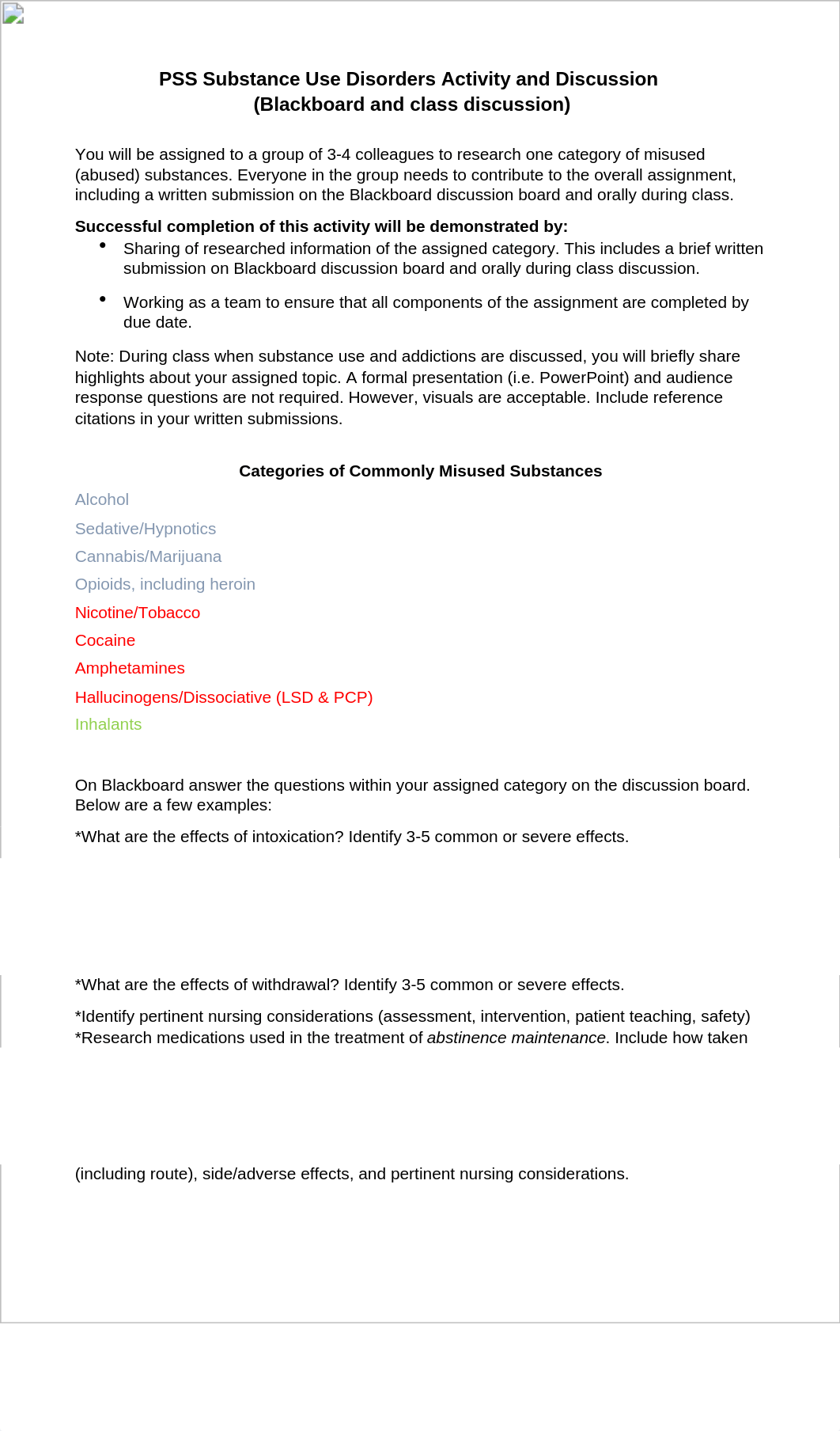 PSS Substance Use Disorders Activity and Discussion.docx_dnh6zr44ulg_page1