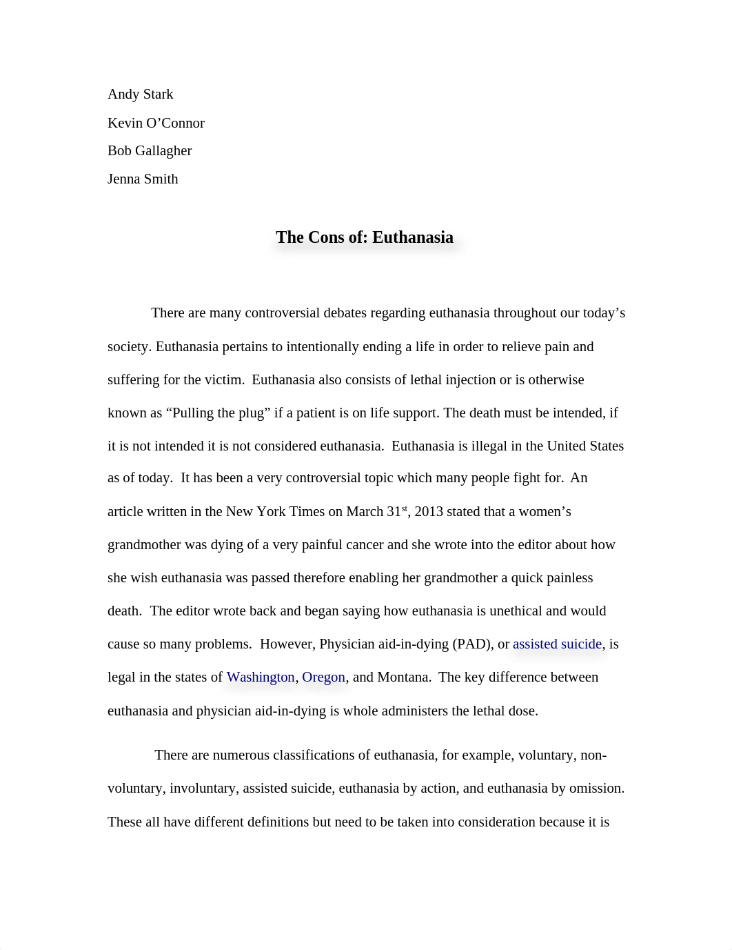 Euthanasia Final Paper Dooley_dnhibr315tb_page1