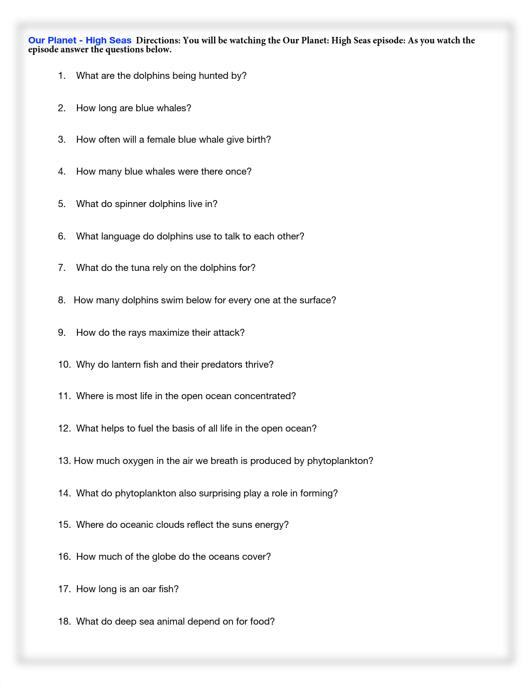 Netflix Our Planet High Seas Video Quiz 12 Worksheet.pdf_dnhk5m9si6l_page1