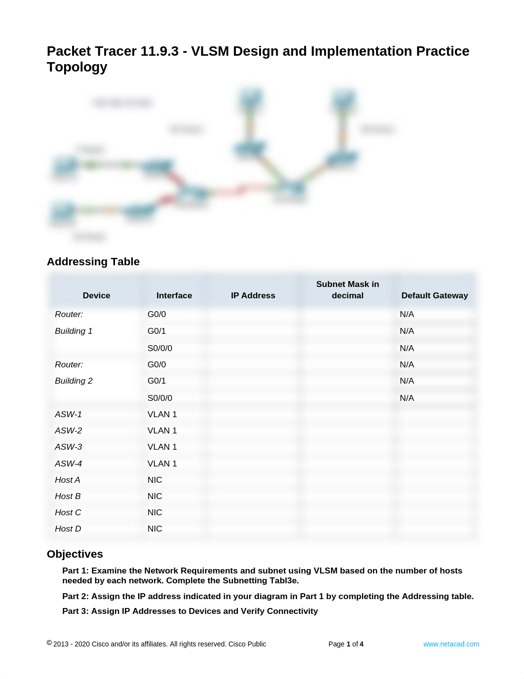 11.9.3 Packet Tracer - VLSM Design and Implementation Practice.docx_dnhyc3q02b3_page1
