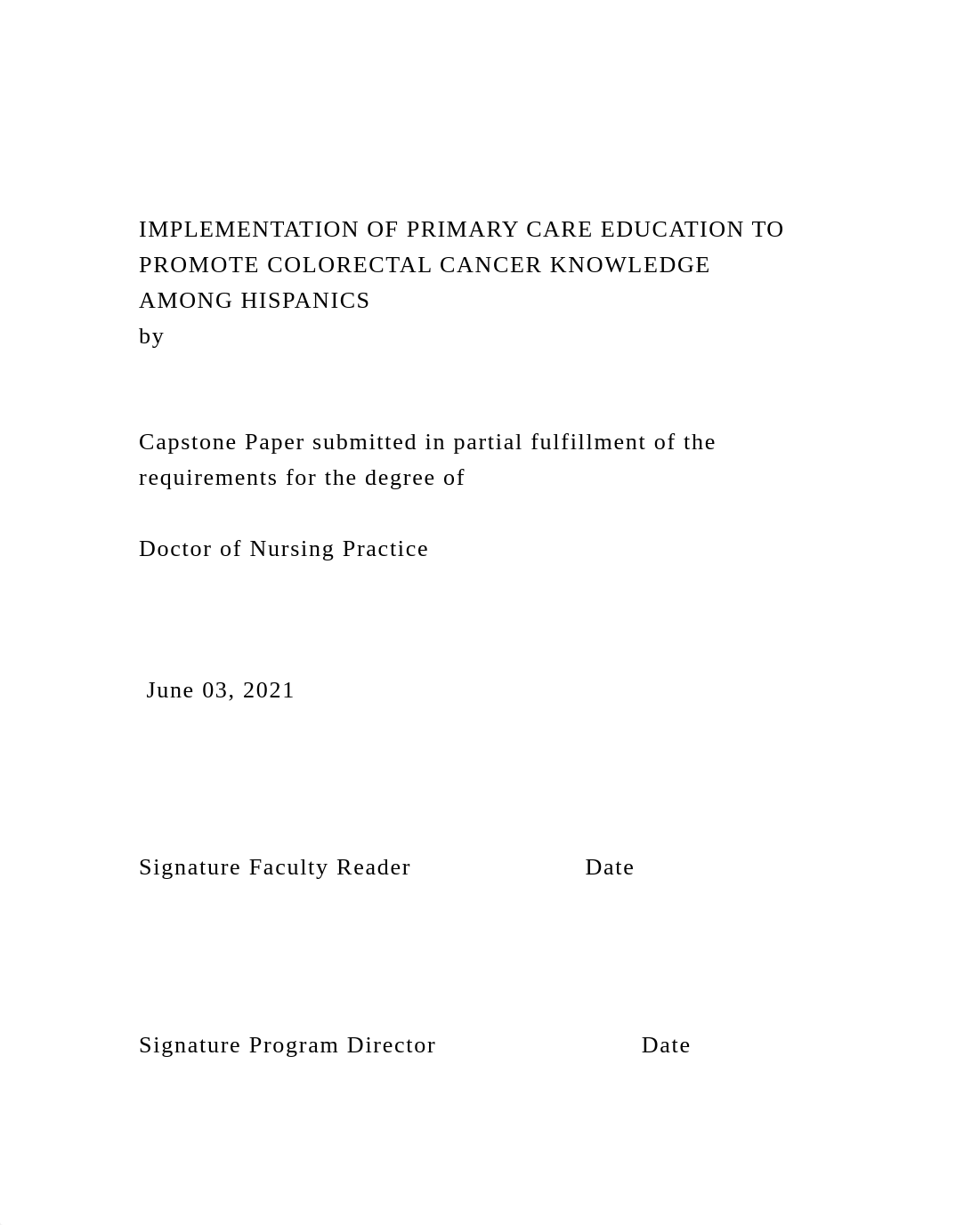 IMPLEMENTATION OF PRIMARY CARE EDUCATION TO PROMOTE COLORECTAL C.docx_dnicimpldn6_page2