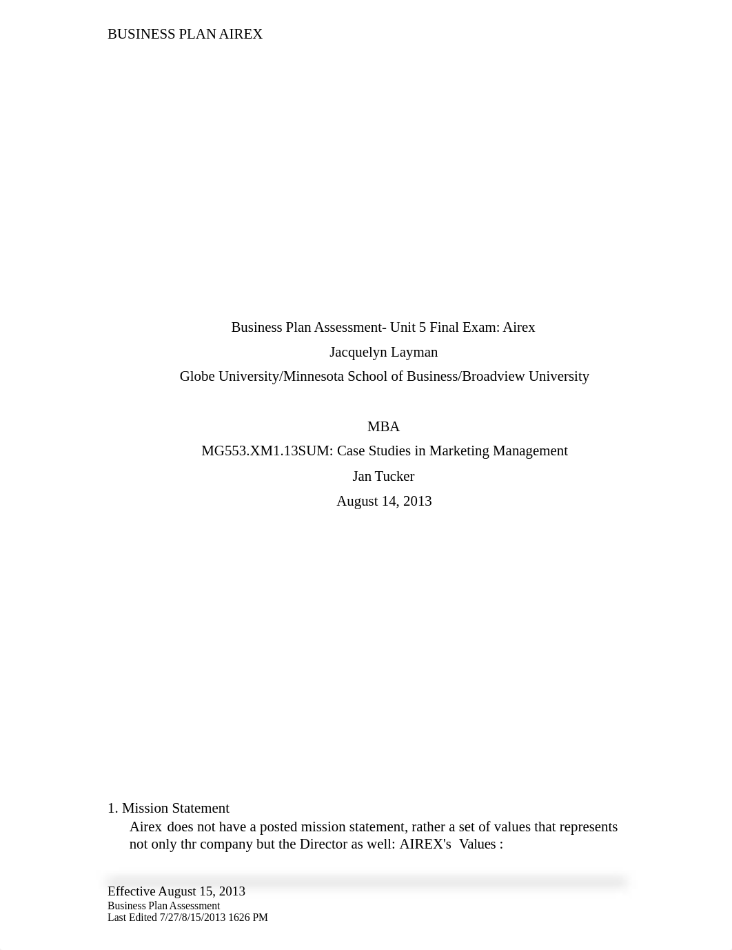 Business Plan Assessment J Layman_dnijuaw7880_page1