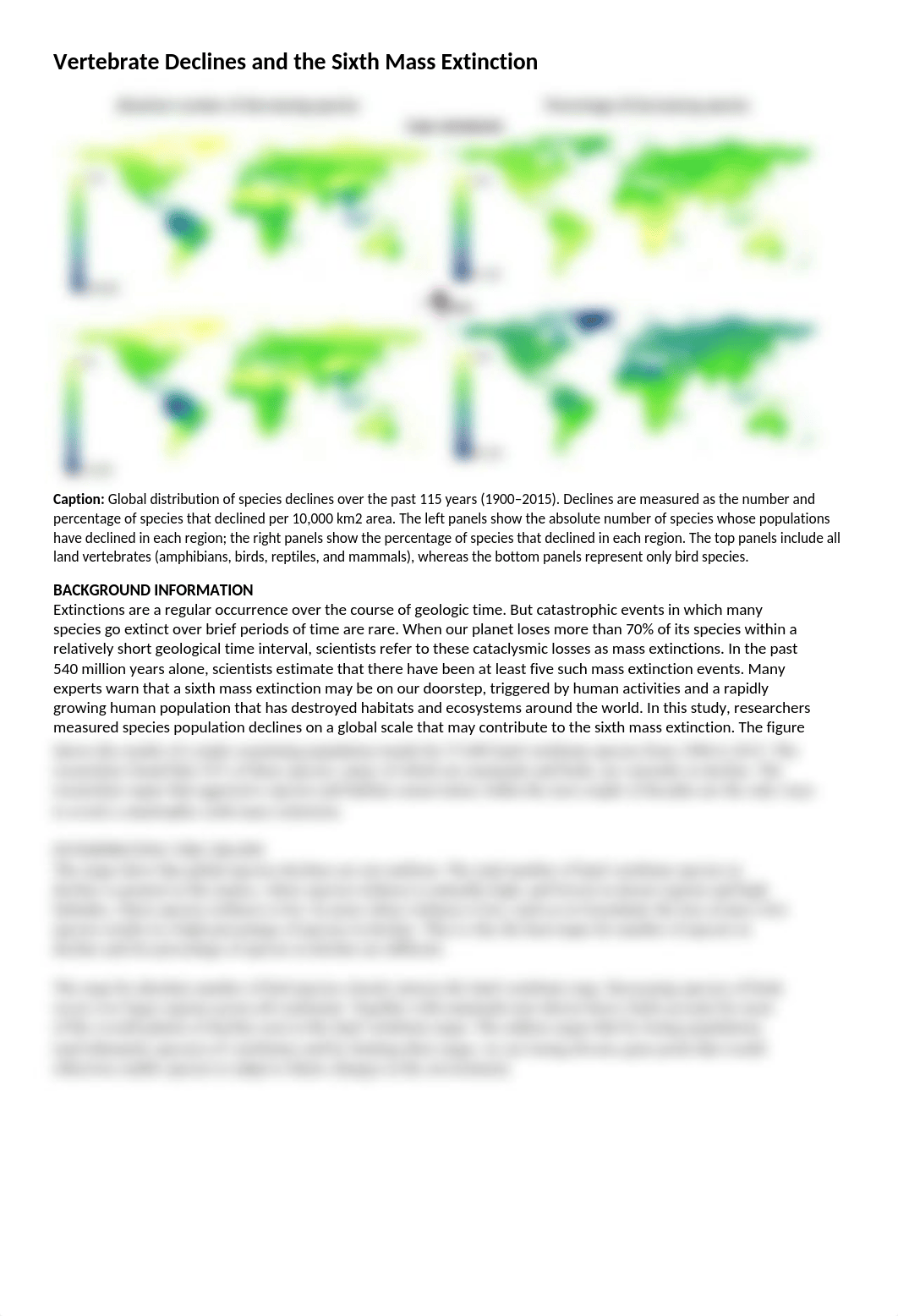 Nevaeh Kelly - Vertebrate+Declines+and+the+Sixth+Mass+Extinction-Student.docx_dniokniqph3_page1