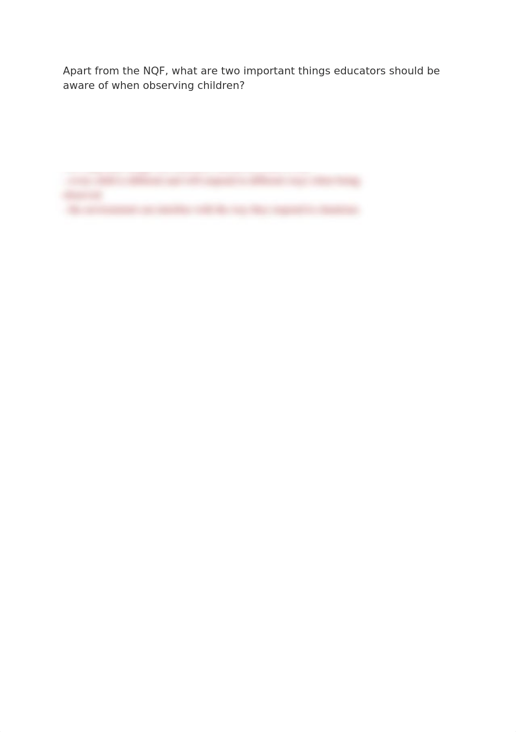Apart from the NQF, what are two important things educators should be aware of when observing childr_dnis37s94o3_page1