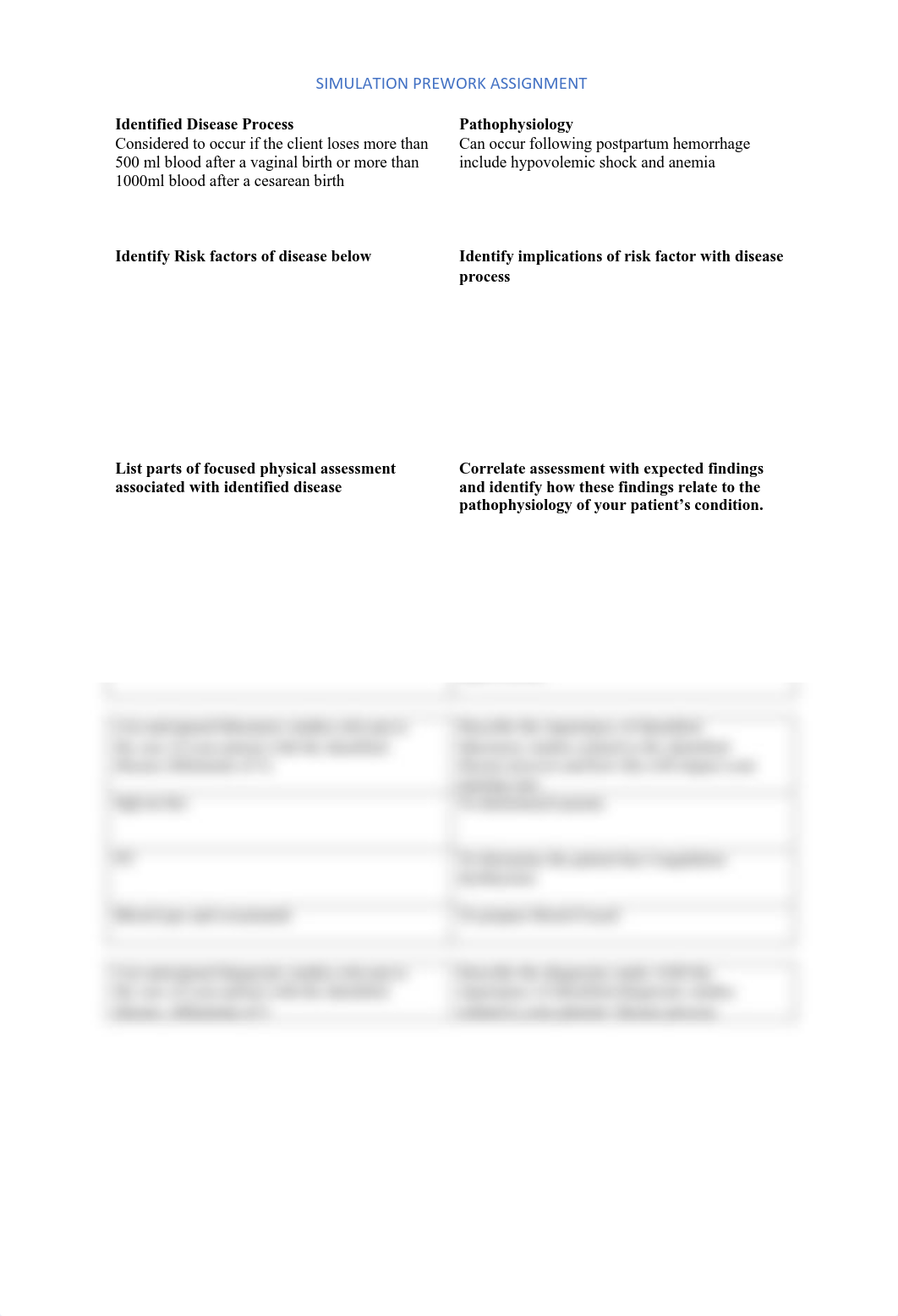 Postpartum hemorrhage Simulation Prework Assignment .pdf_dnivb57h4qn_page1