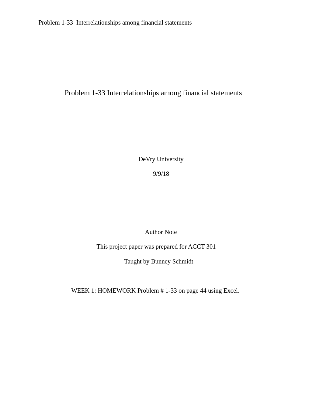 WEEK 1 HOMEWORK Problem # 1-33 on page 44 using Excel.docx_dnj4peo0pw0_page1