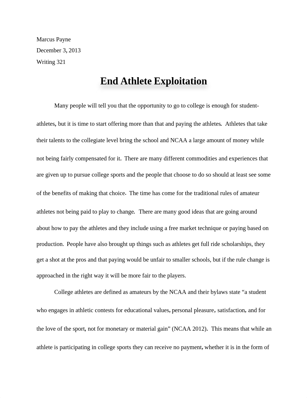 Should college athletes be paid essay_dnj60pi2k8o_page1