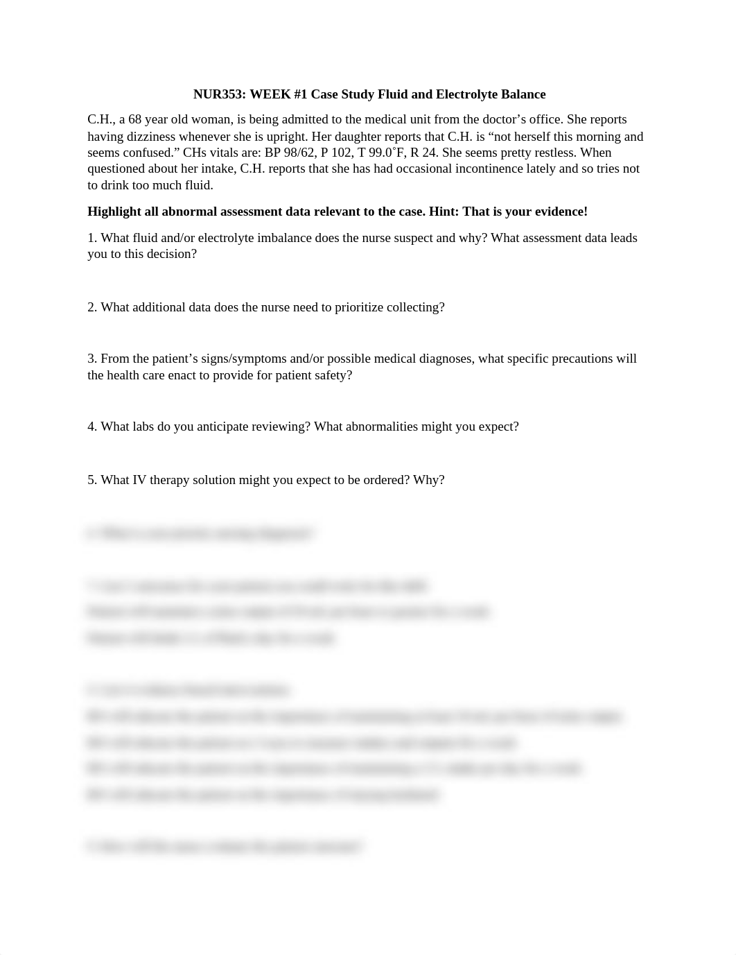 NUR353 Week #1 Case Study Fluid and Electrolyte Balance for Students.docx_dnjj5r6h7sp_page1