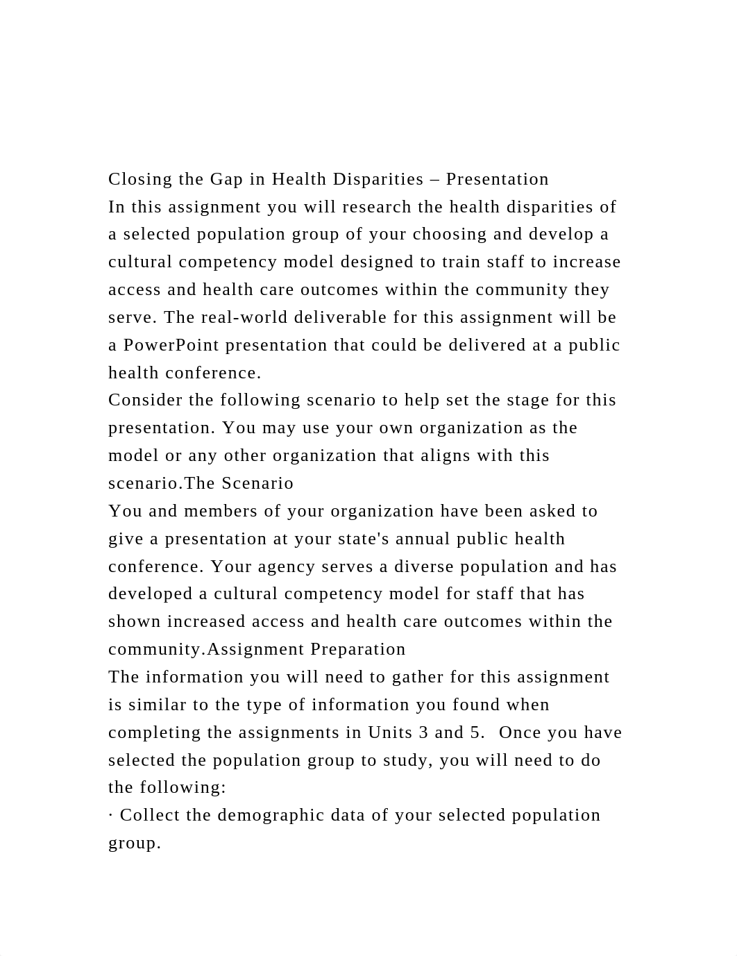 Closing the Gap in Health Disparities - PresentationIn this as.docx_dnjmoava95a_page2