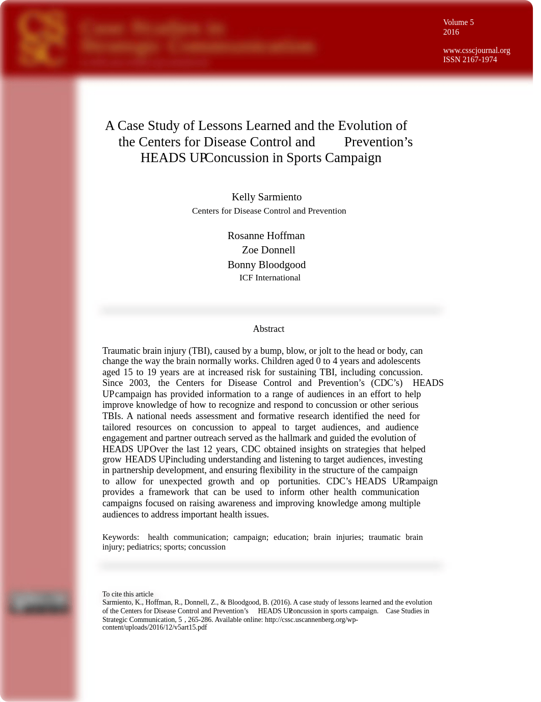 A2 Case Study of Lessons Learned and the Evolution of the CDC and Prevention's HEADS UP Concussion i_dnlel047f5q_page1