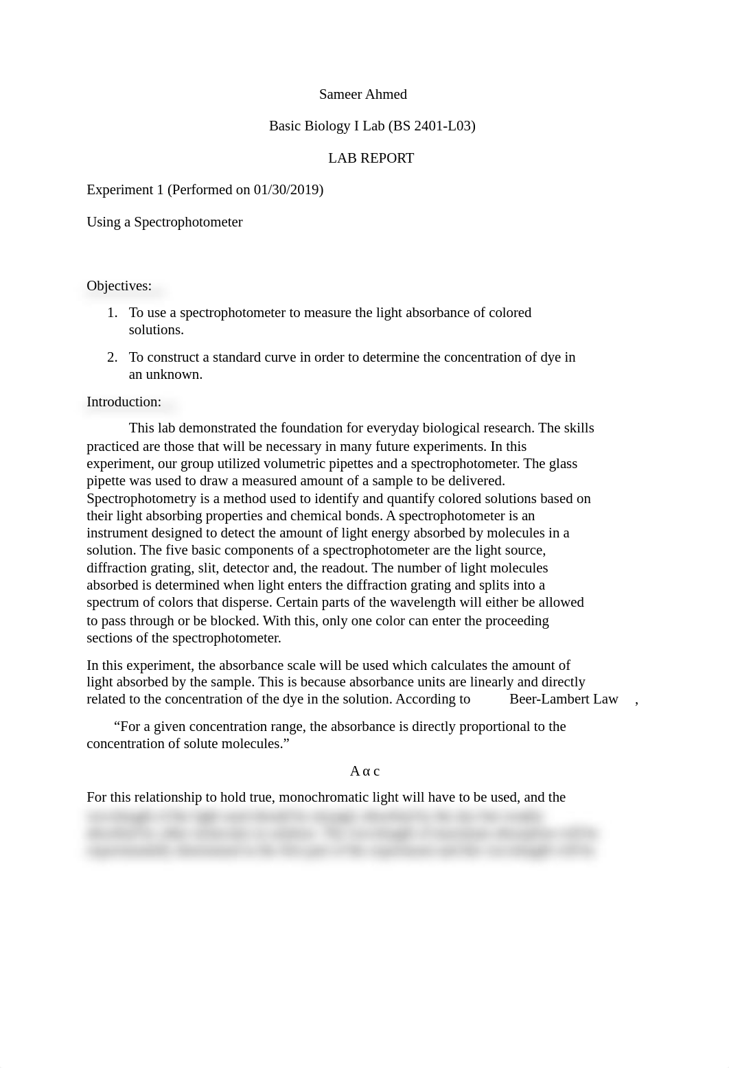 Bio 1 Lab - Using a Spectrophotometer - Lab Report.docx_dnlfp1hxzw6_page1