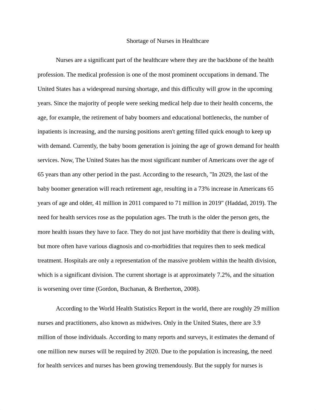 Week 2 Milestone One - Shortage of Nurses in Healthcare.docx_dnlfsr7xye7_page2