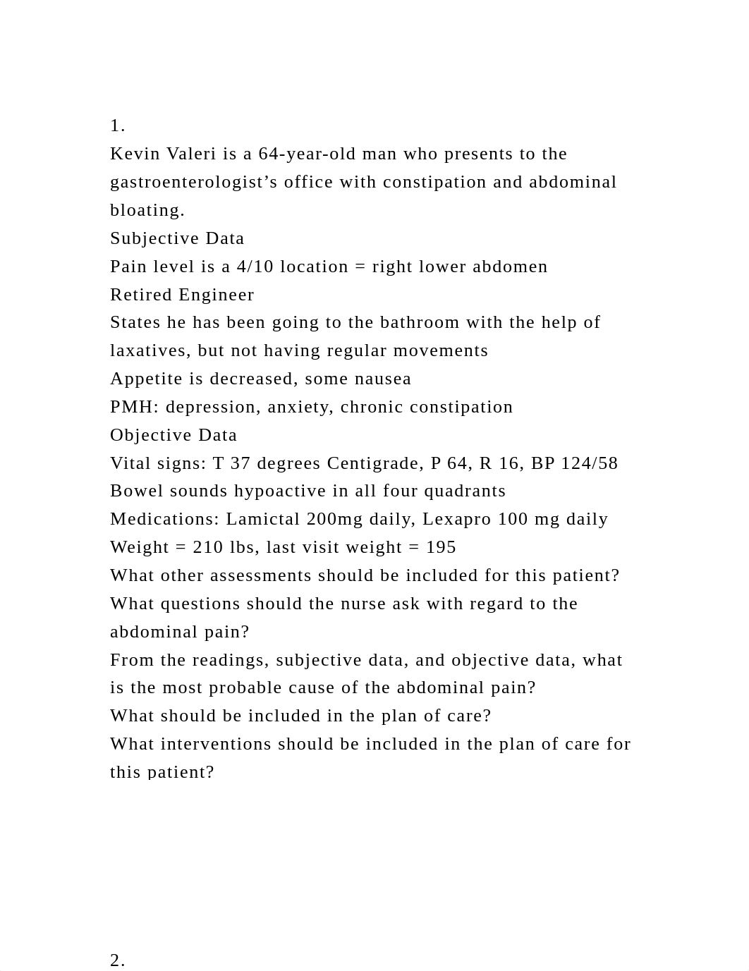 1. Kevin Valeri is a 64-year-old man who presents to the gastroent.docx_dnm6lpbcboe_page2