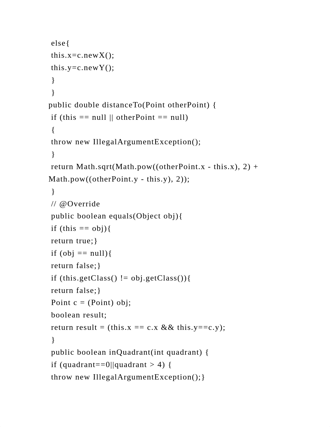 Point.Java public class Point { instance variable private .docx_dnm8vcvpk85_page3