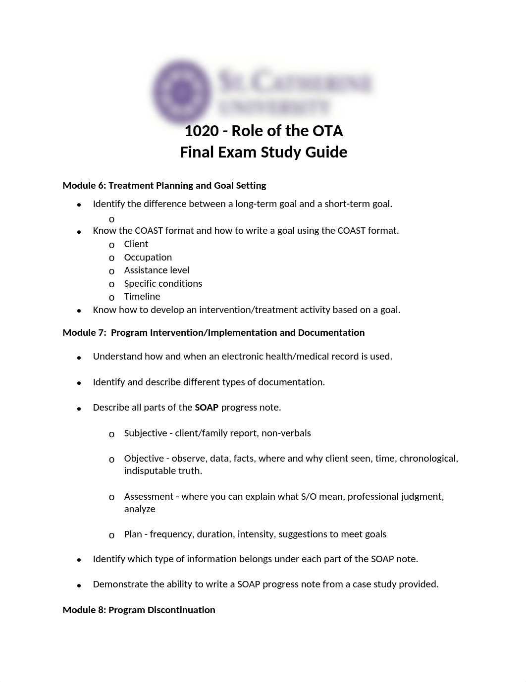 1020 - Role of the OTA - Final Exam Study.docx_dnmdihxef7x_page1