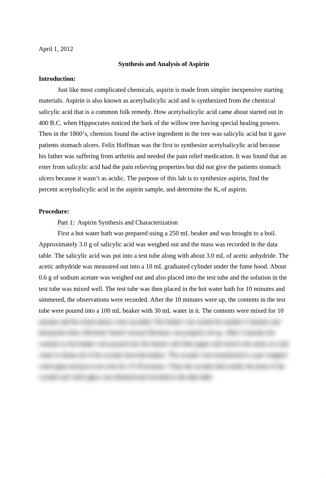 Lab 8: Synthesis and Analysis of Aspirin_dnml1ge0wbi_page1