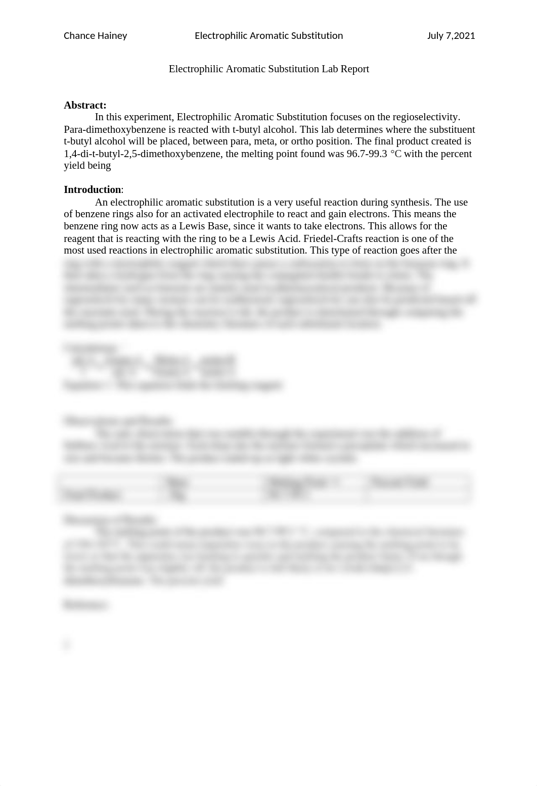 Electrophilic Aromatic Substitution Lab Report.docx_dnn4vcqvefy_page1