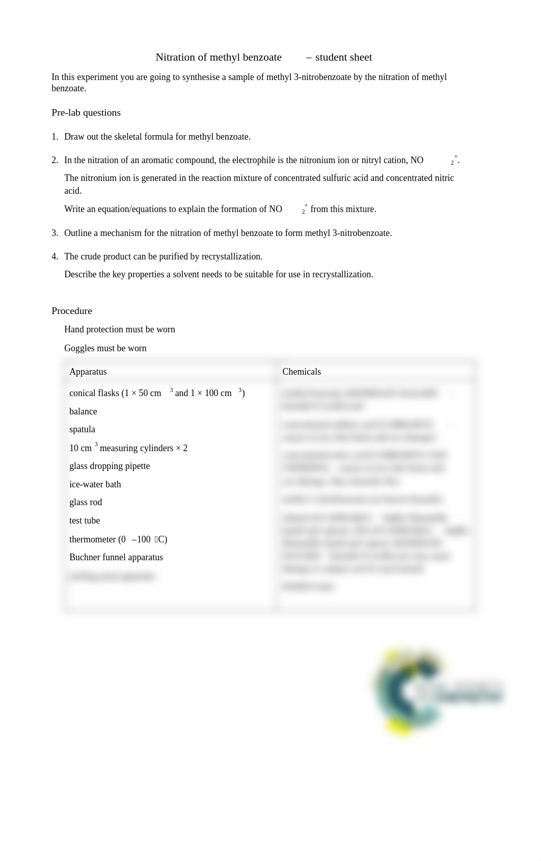 nitration of methyl benzoate student sheet.pdf_dnnilqu6ytk_page1