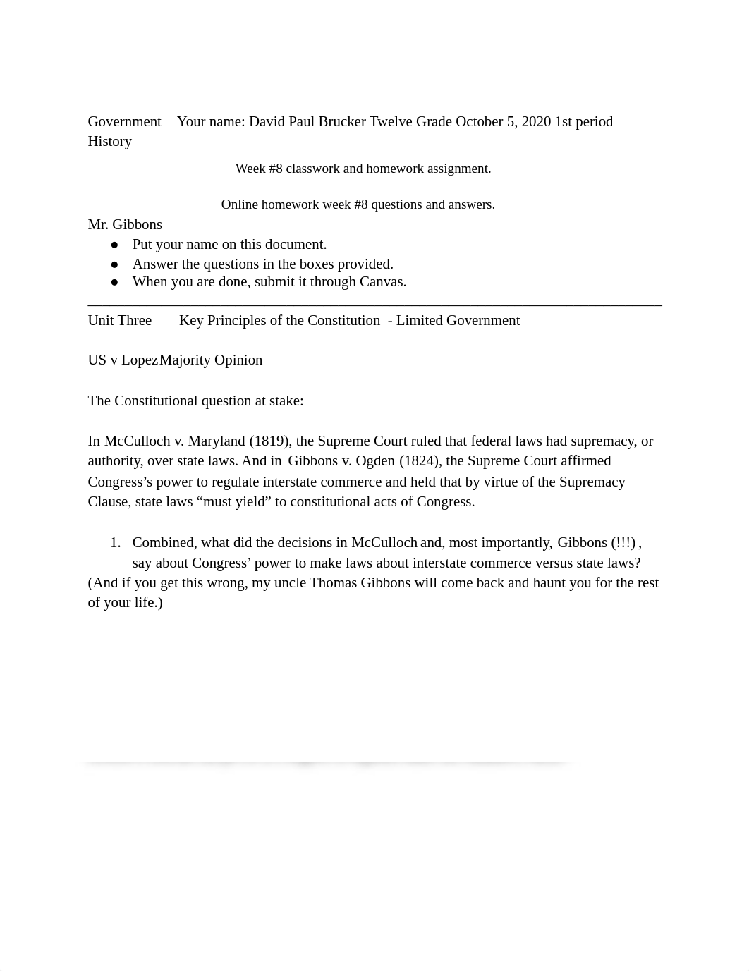 US v Lopez  Majority Opinion classwork and homework_ online_ 1st period 12th grade_ 28 points..pdf_dnnmlro8lso_page1