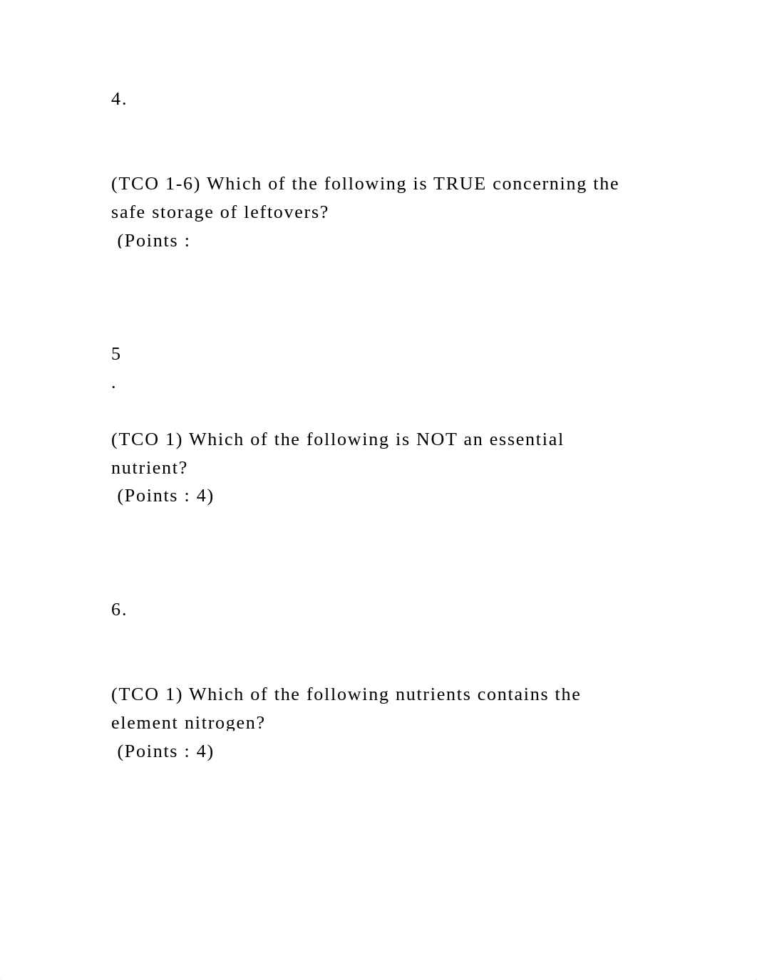 1. (TCO 4) Major fructose sources include (Points  4)     .docx_dnno6jknji4_page3