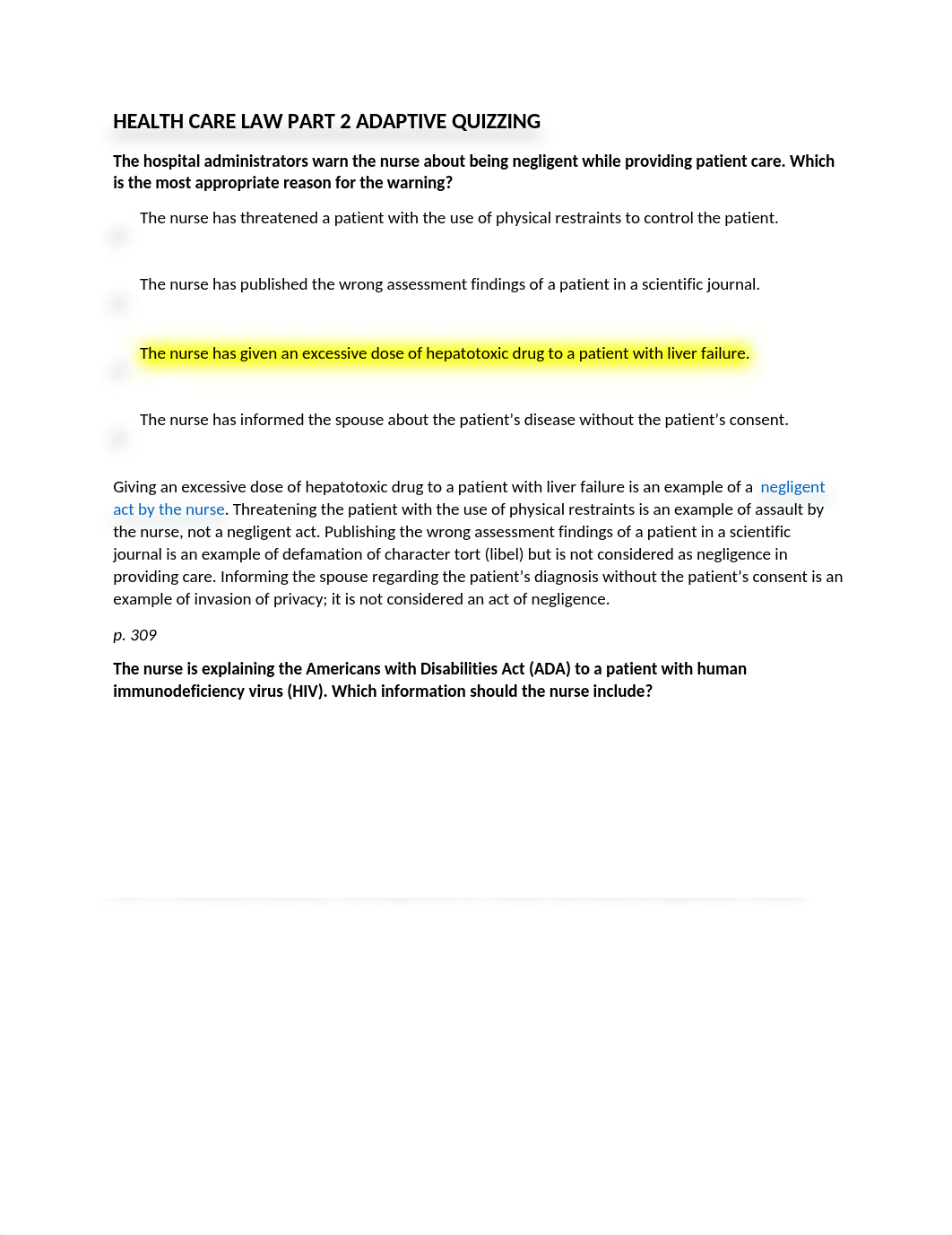 HEALTH CARE LAW PART 2 ADAPTIVE QUIZZING.docx_dno9w1osuwd_page1