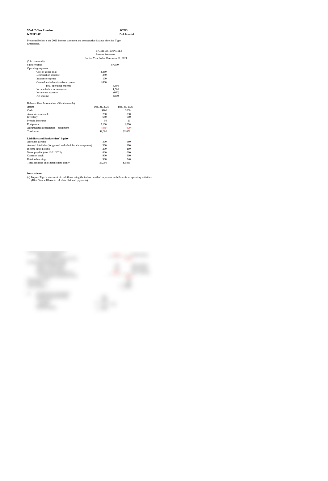 Week 7  Chat  Exercises Ch 4 Cash Flows  and Codification.xlsx_dnoqkoosn9v_page2