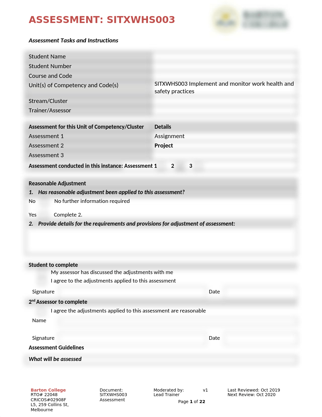 SITXWHS003 Assessment 2 -Project.docx_dnossim5uig_page1