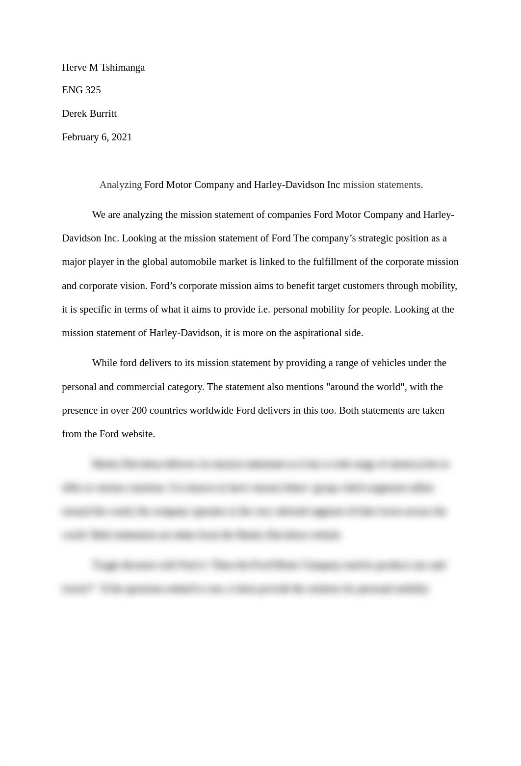 Analyzing Ford Motor Company and Harley-Davidson Inc mission statements..docx_dnp4iwu0725_page1