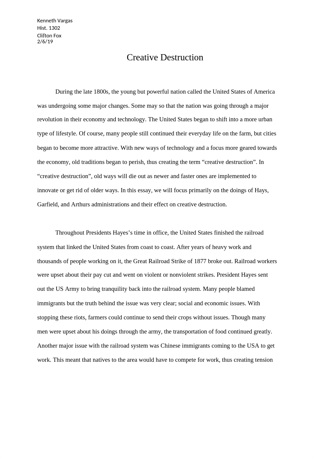 Creative Destruction- HIST 1302 Test Essay 1.docx_dnp71wcrxw5_page1