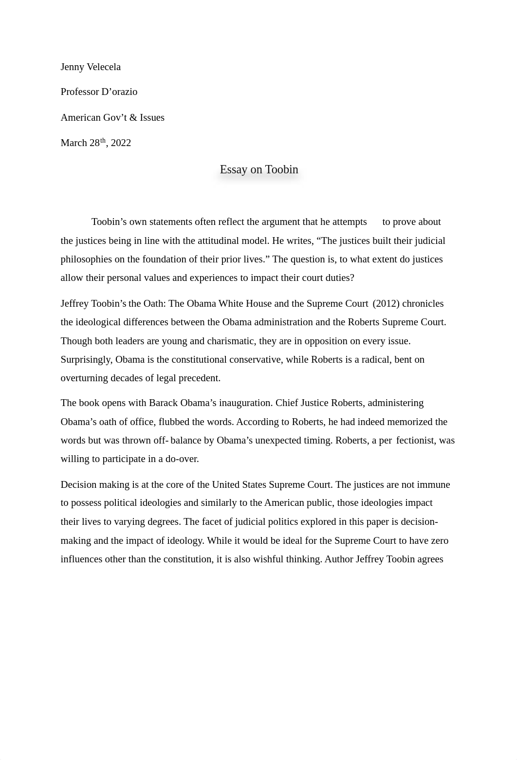 Essay on Toobin's The Oath.pdf_dnprqor7ago_page1