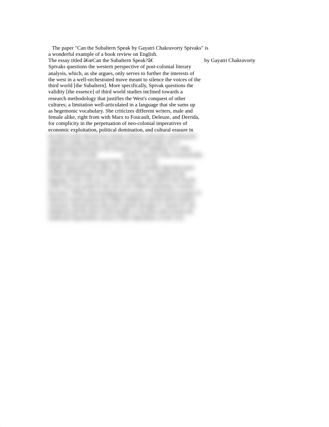 Can the Subaltern Speak by Gayatri Chakravorty Spivaks essay.doc_dnq01kq3ina_page1