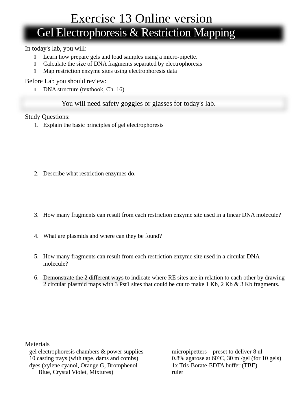 Exercise 13 Gel Electrophoresis & RE map.21 onlline.pdf_dnq0327ct99_page1