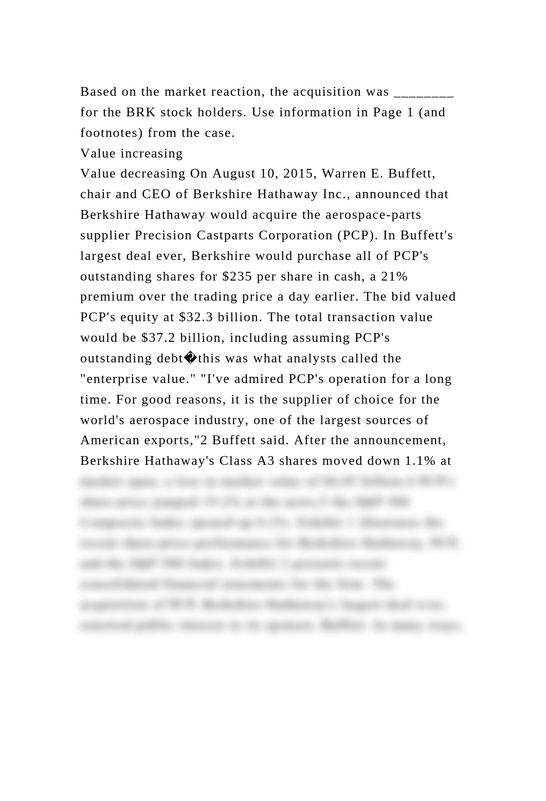 Based on the market reaction, the acquisition was ________ for the B.docx_dnqcbcuif9s_page2