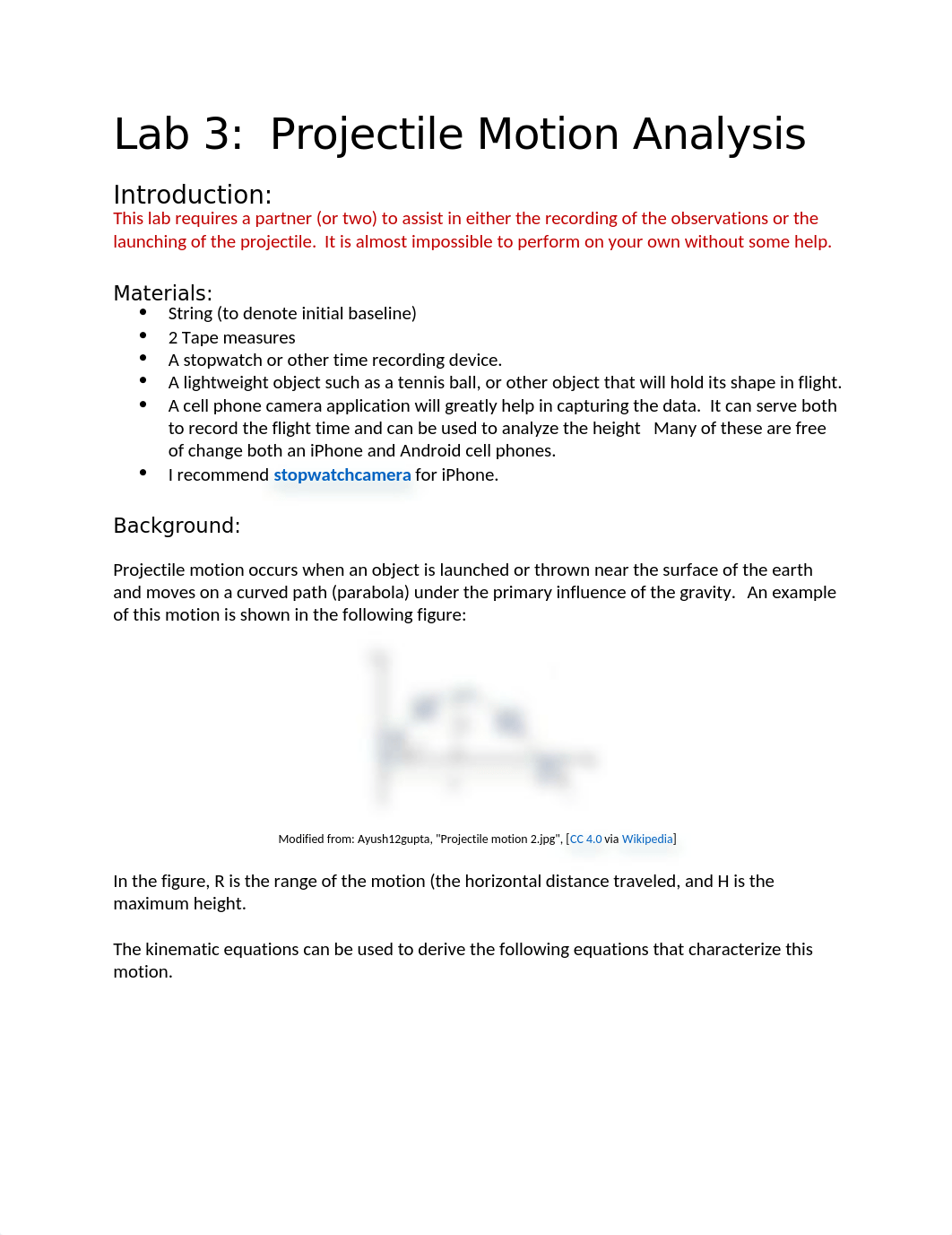 Lab 3 Projectile Motion Analysis Non-Kit.docx_dnqq6afi1wa_page1