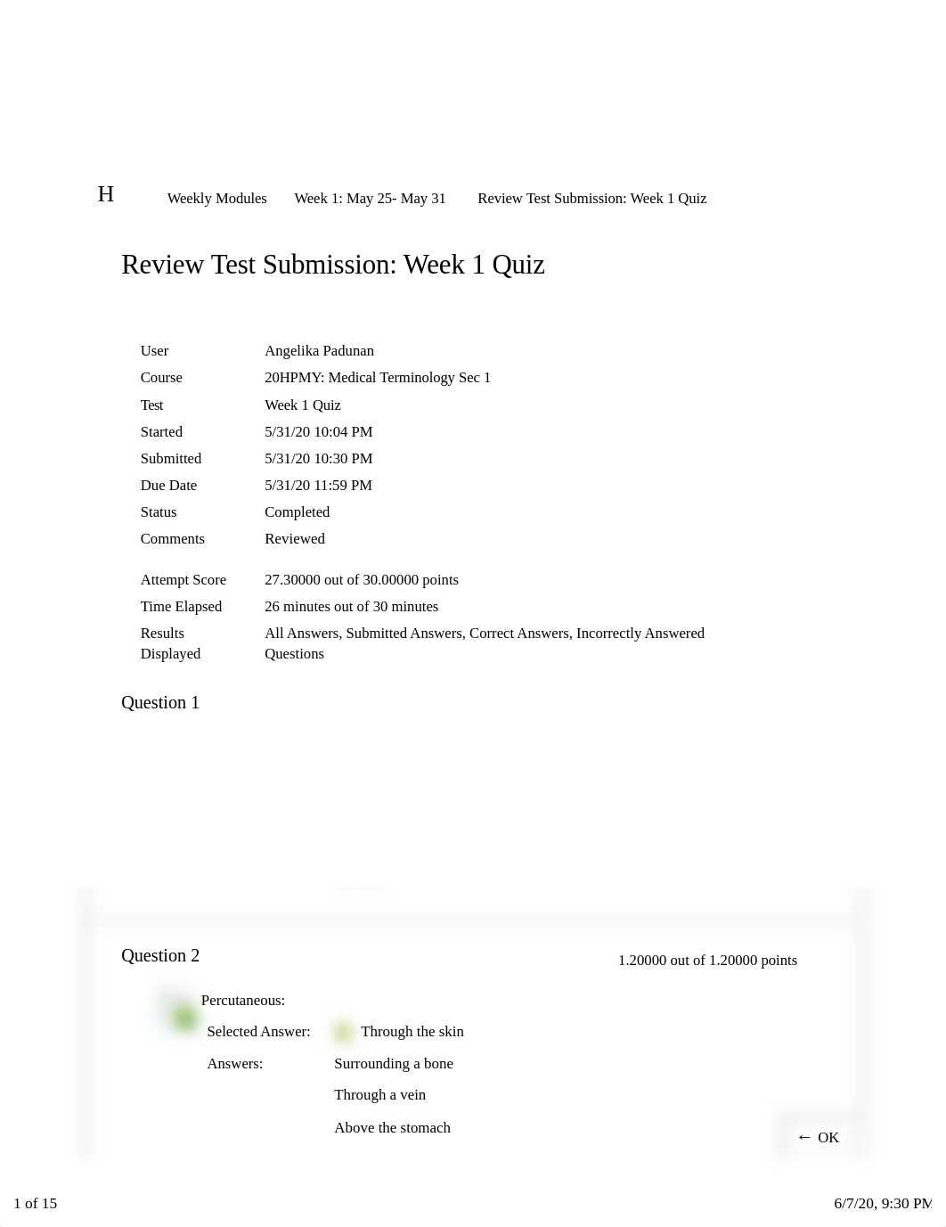 Review Test Submission: Week 1 Quiz - 20HPMY: Medical ....pdf_dnqxp99ib1u_page1